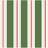 A square cocktail napkin featuring vertical dark green and white stripes, with a thin red line centered in each white stripe.