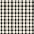 A square cocktail napkin featuring a painted gingham grid check pattern made of gray lines intersecting at black squares, on a white background.