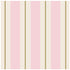 A square cocktail napkin featuring vertical pink and white stripes, with a gold line running down the center of each white stripe.