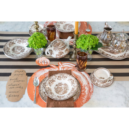 The Kraft Brown Classic Stripe Runner under an elegant fall-themed tablescape.
