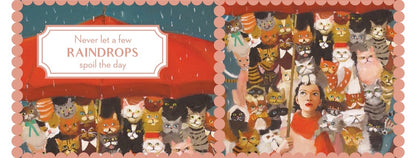 A Cat Countess Mug with an illustration of a woman surrounded by various cats, designed by Janet Hill, from New York Puzzle Company.