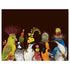 An artwork featuring a group of birds with cacti on their heads by Vicki Sawyer is displayed on the Desert Party Card by Hester & Cook.