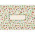 A paper runner roll featuring a pattern of small, illustrated pink and orange flowers and green leaves, scattered on a white background, with a blank open framed area in the center for a personalized message.