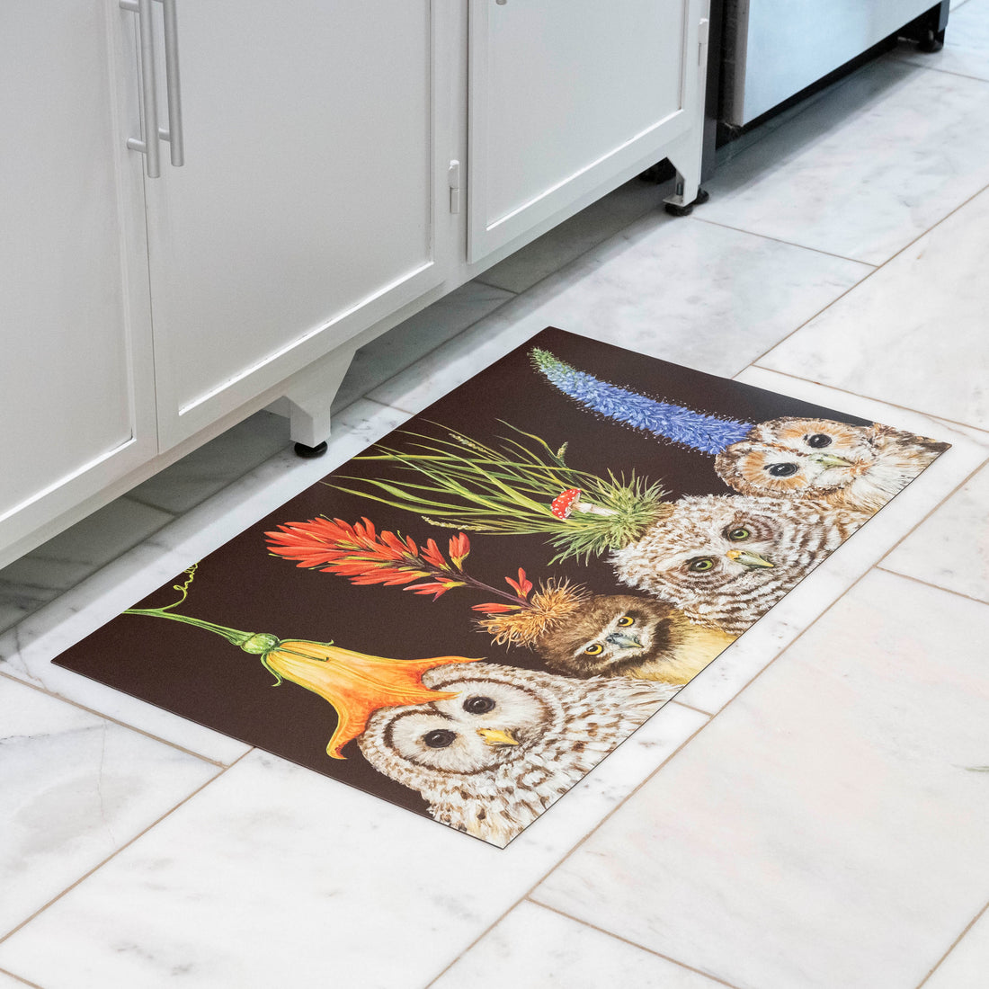 Baby Owls Vinyl Floor Mat