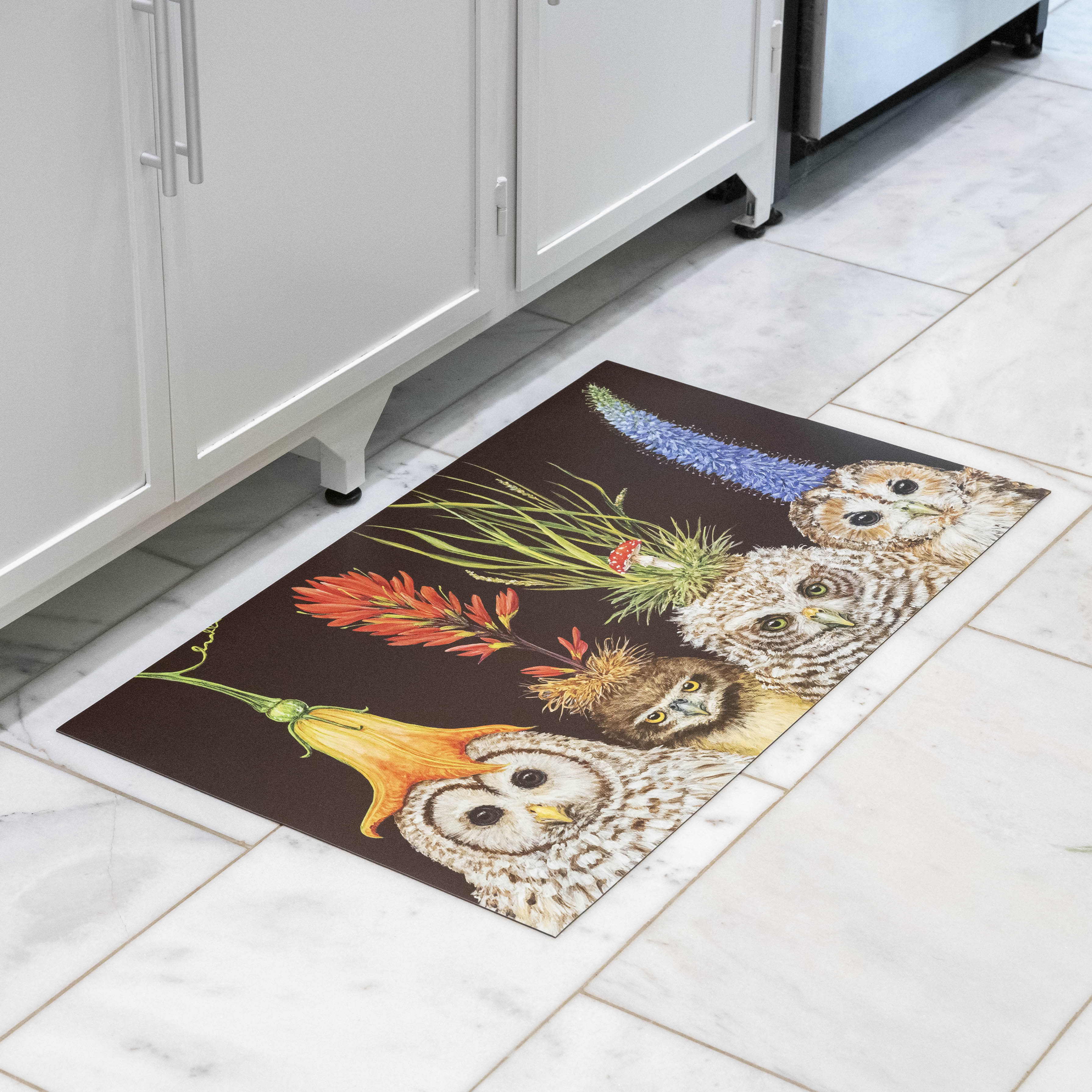 Baby Owls Vinyl Floor Mat