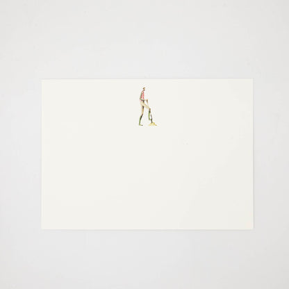 The other side of the note card features an illustration of a man digging with a shovel centered at the top of the card. 