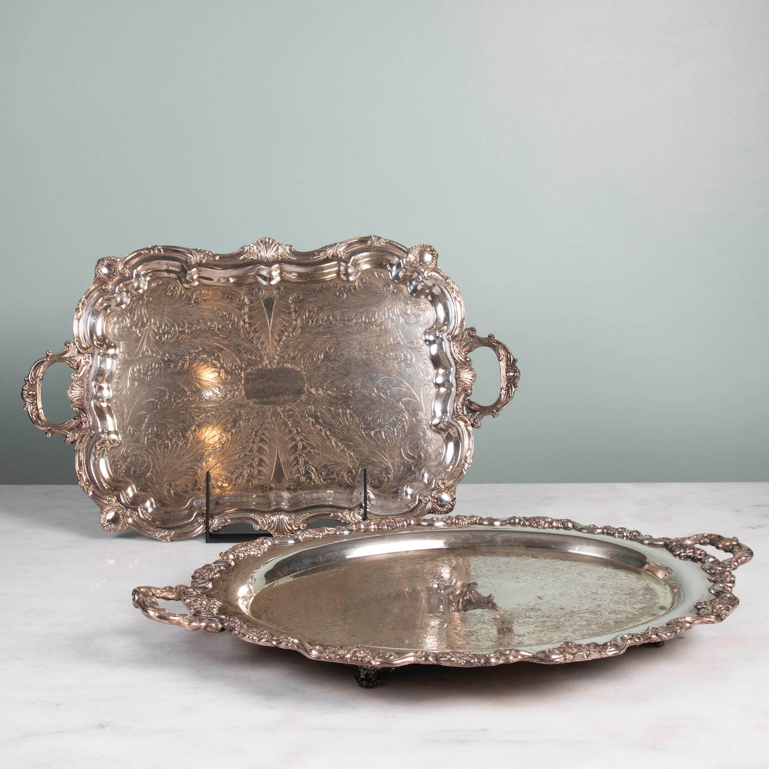 Vintage Silver-Plate Large Tray