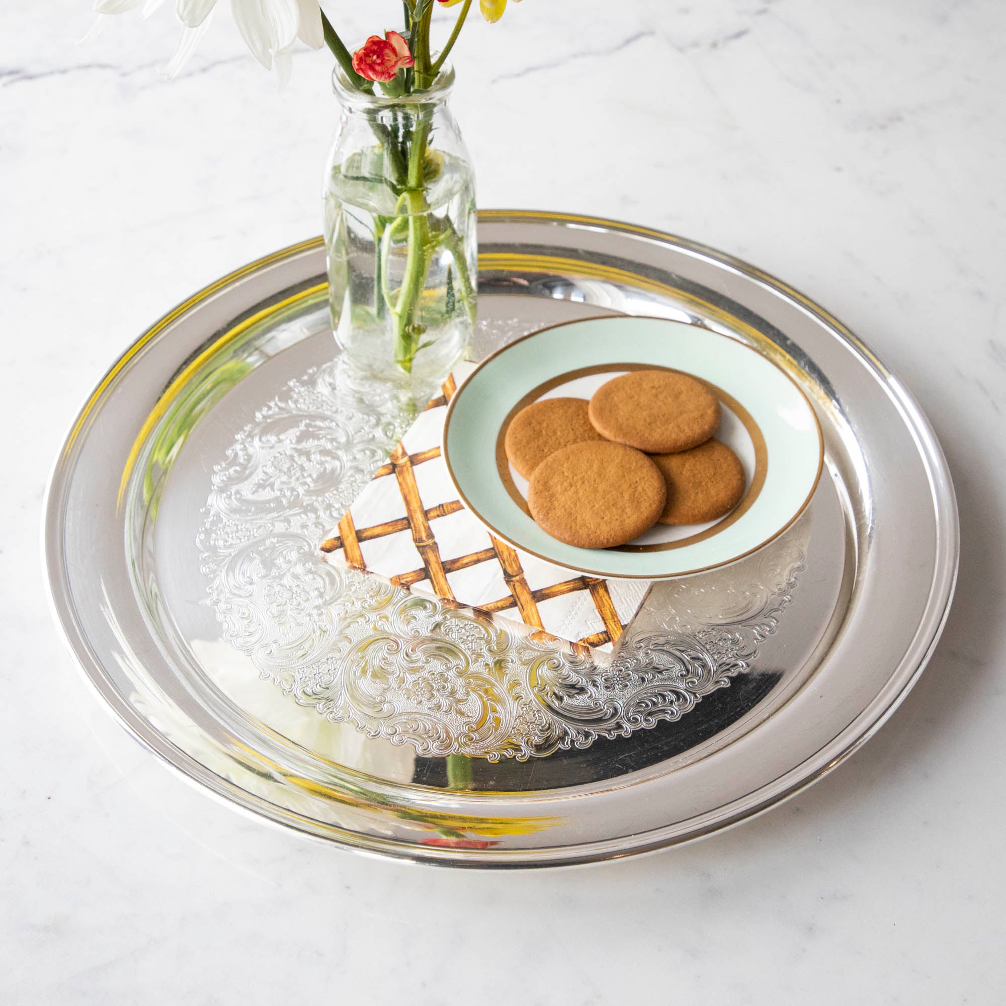 Vintage Silver-Plate Large Tray