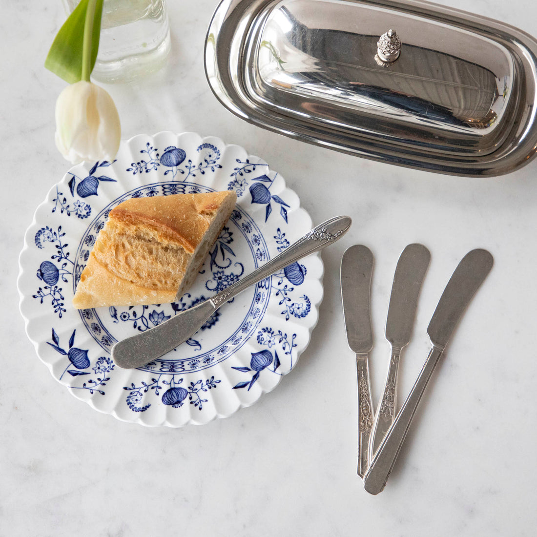 Vintage Silver-Plate Butter Spreader Set of Four