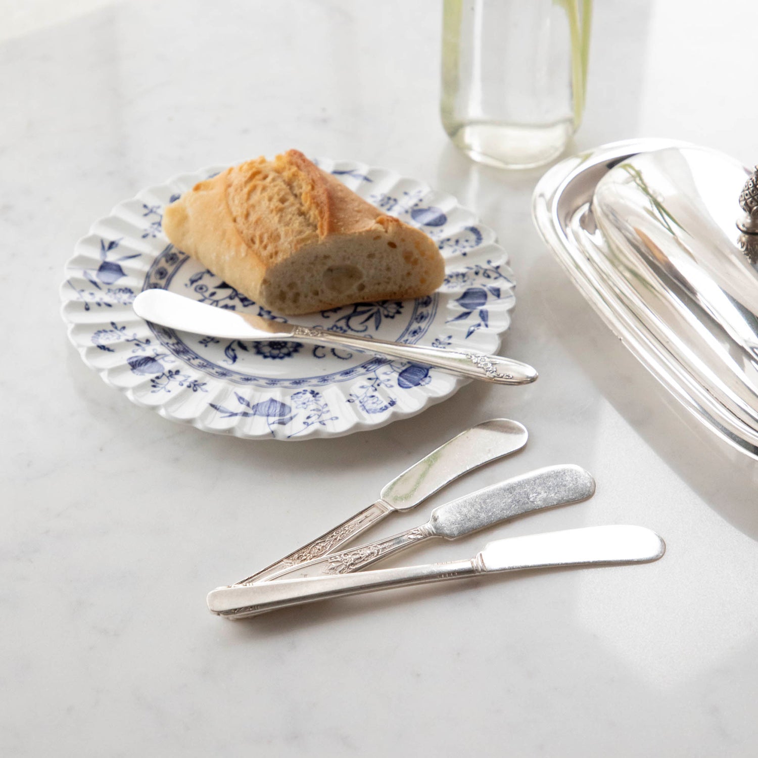 Vintage Silver-Plate Butter Spreader Set of Four
