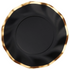 Black Wavy Paper Plates with gold trim and ruffled edge by Sophistiplate.