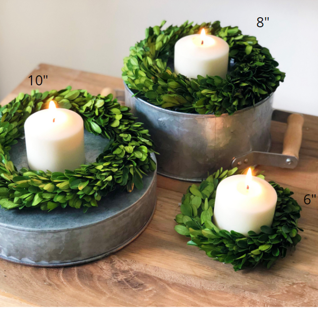 Three tiered candles on Mills Floral Company&