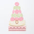 An image of a Meri Meri Ladurée Paris Macaron Pyramid Napkins, elegantly embellished with gold foil.